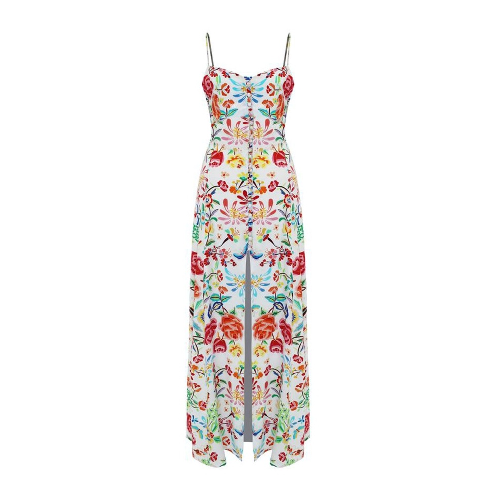 Multicolor Floral 100% Silk Dress